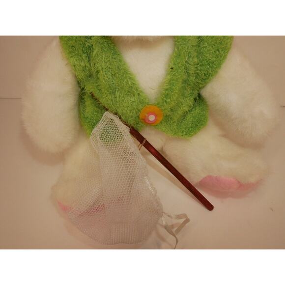 VTG Bunny Rabbit Plush White Pink Green Orange Butterfly and Bug Catcher Net - Picture 4 of 12